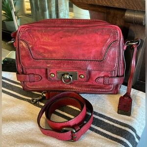 Frye Red Leather Crossbody Bag
